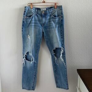 Current/Elliott The Fling Boyfriend Blowout Distressed Denim Jeans 26